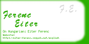 ferenc eiter business card